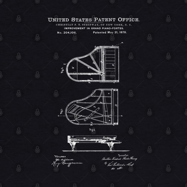 Steinway Piano Patent White by Luve